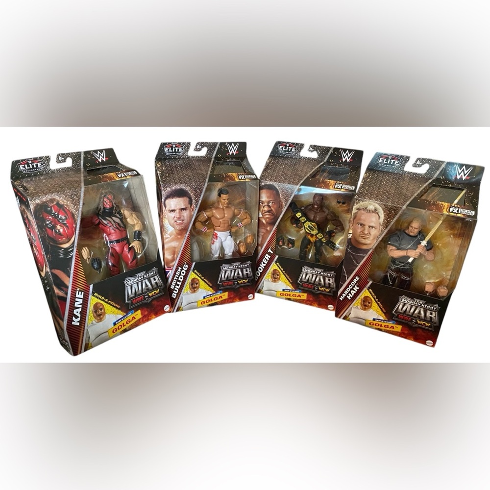 WWE Elite Monday Night War Complete Set of 4 Series 6 w/ Golga BAF Kane BookerT
